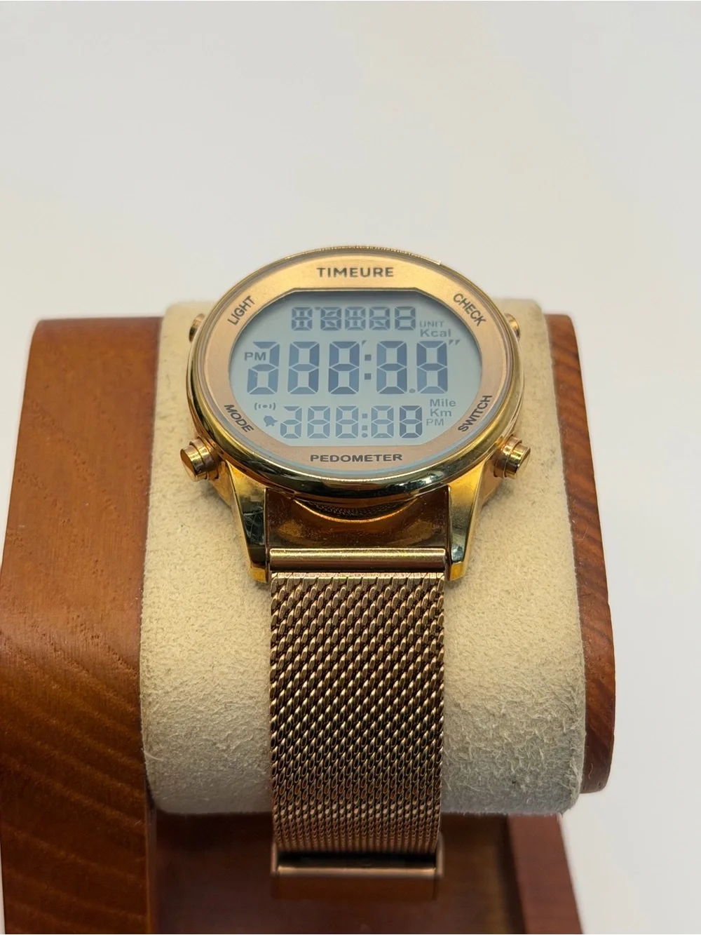 Timeure TU2401 Gold Pedometer Calories‎ Mileage, Mesh Band